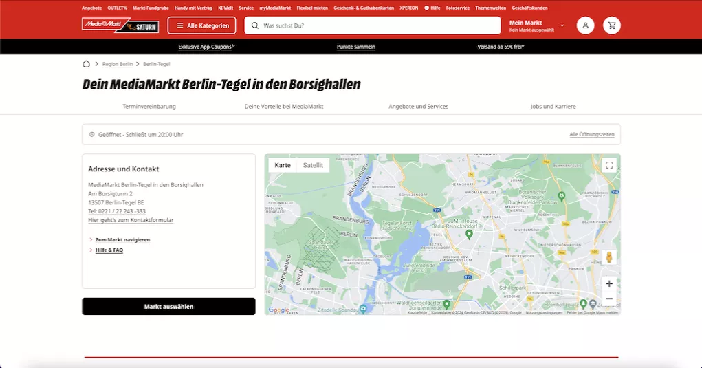 MediaMarkt Berlin Tegel Am Borsigturm 2 Technik Entdecken